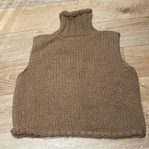 Smythe Brown Knit Turtleneck Sweater Vest